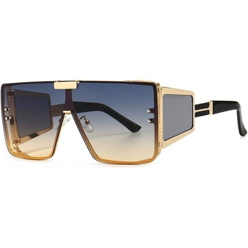 Sunglasses Gold Frame Green Gradient Lens Oversized Fashion Luxury Party Shades - Picture 4 of 13